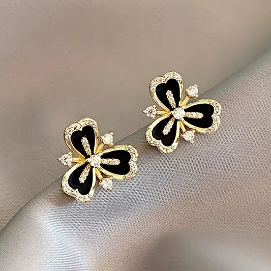 Velvet Noir Bloom Earrings
