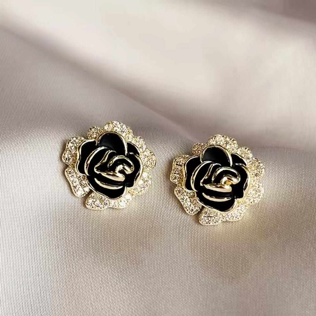 Velvet Noir Bloom Earrings