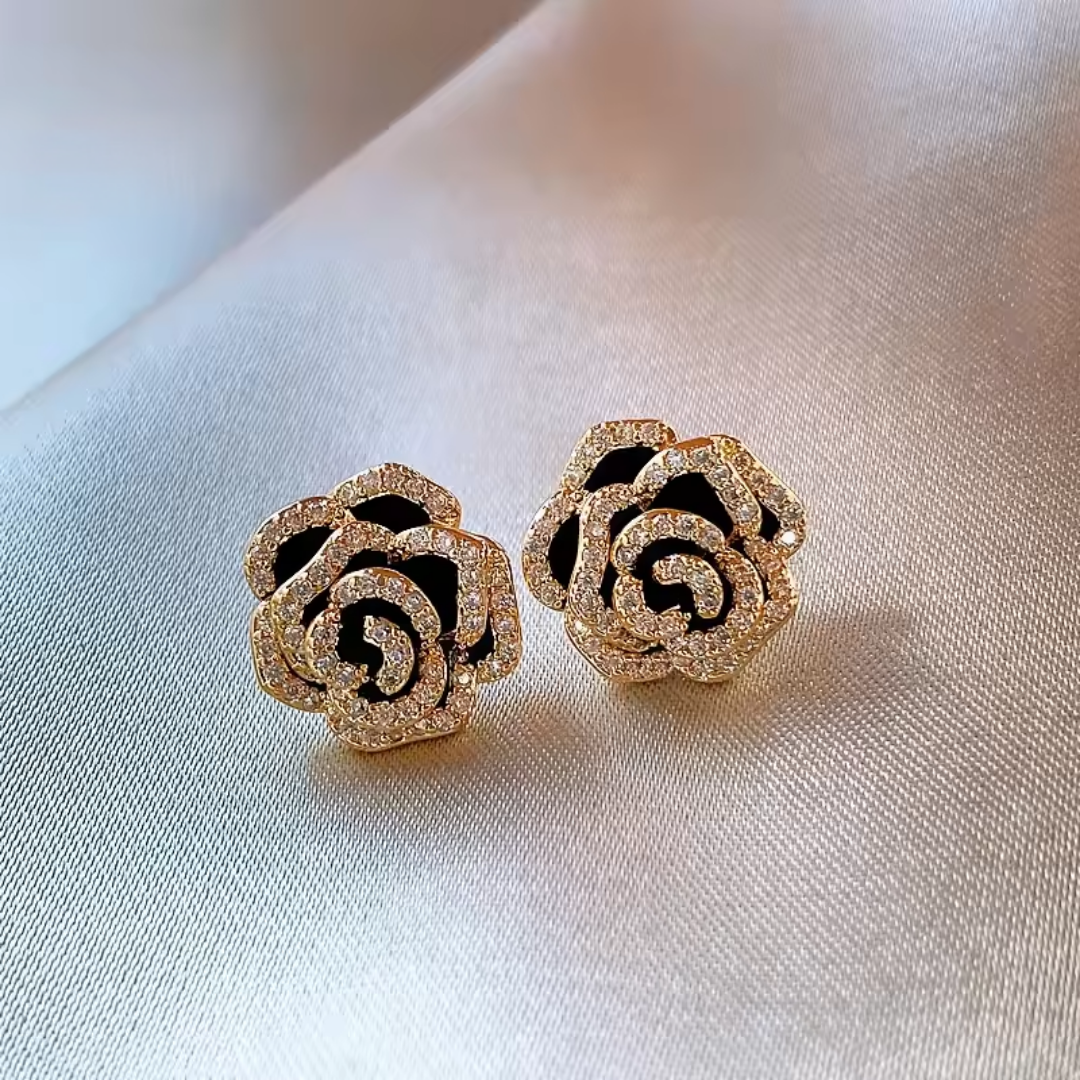 Velvet Noir Bloom Earrings