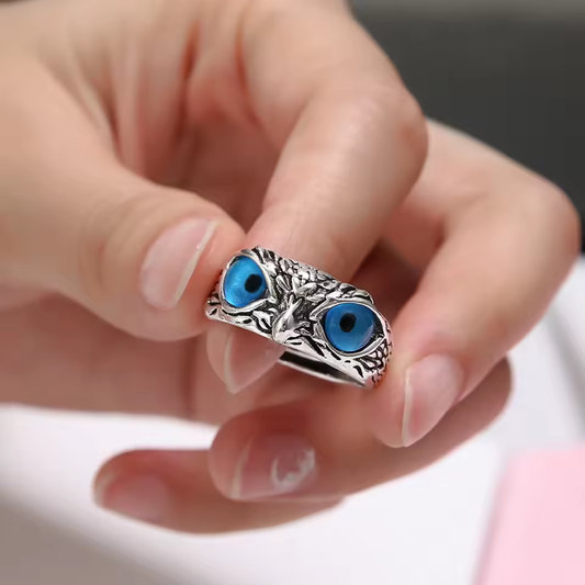 Midnight Wisdom Owl Ring