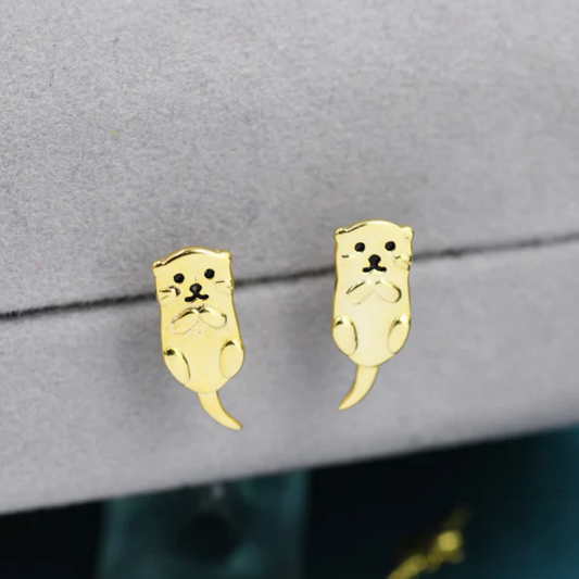 Playful Otter Studs