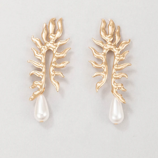 Solar Tide Pearl Earrings