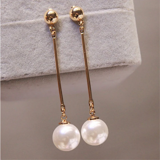 Golden Grace Pearl Drop Earrings