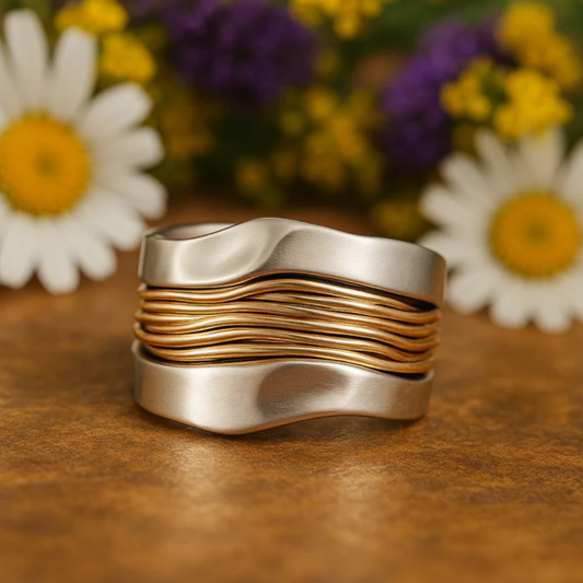 Riversong Wrapped Wave Ring