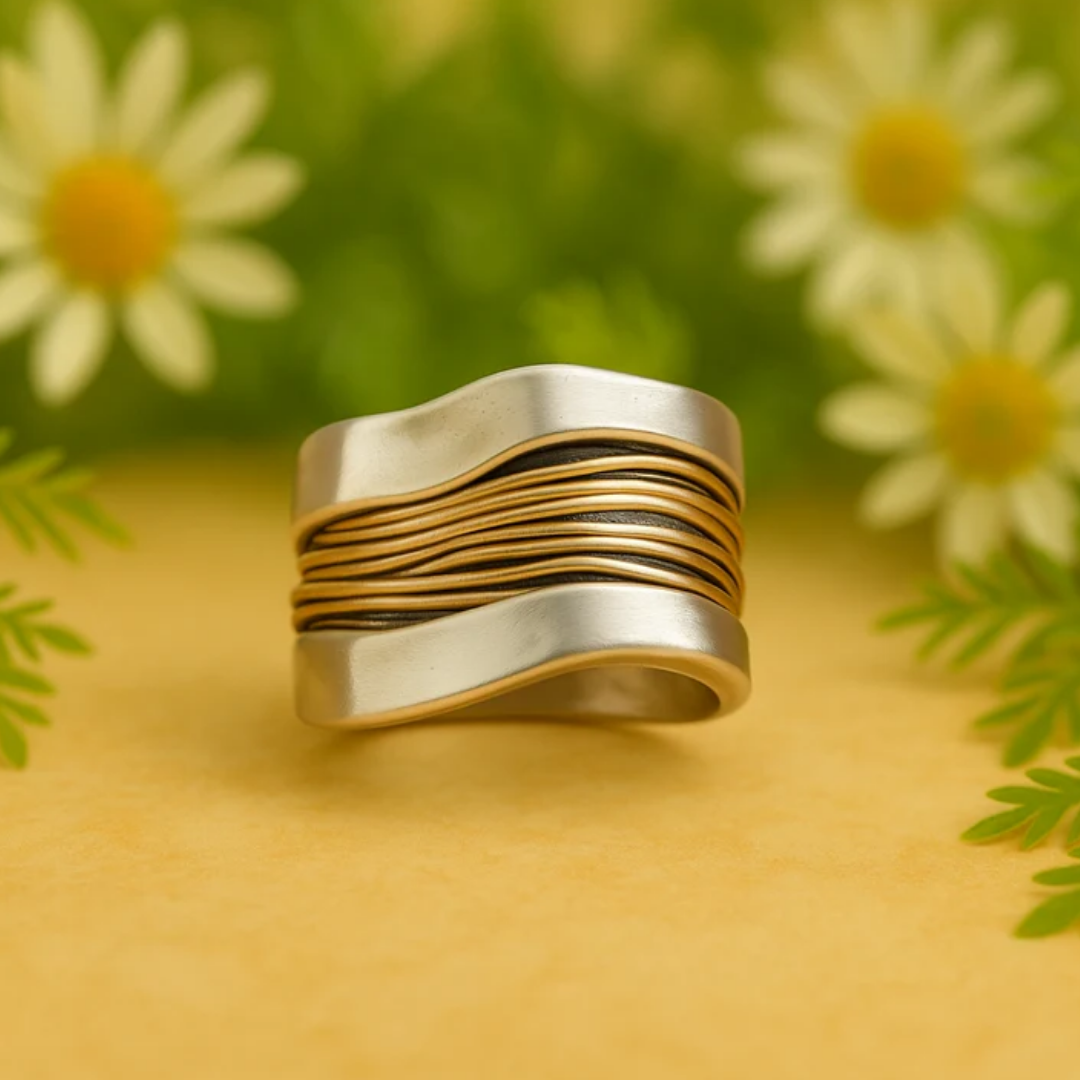 Riversong Wrapped Wave Ring
