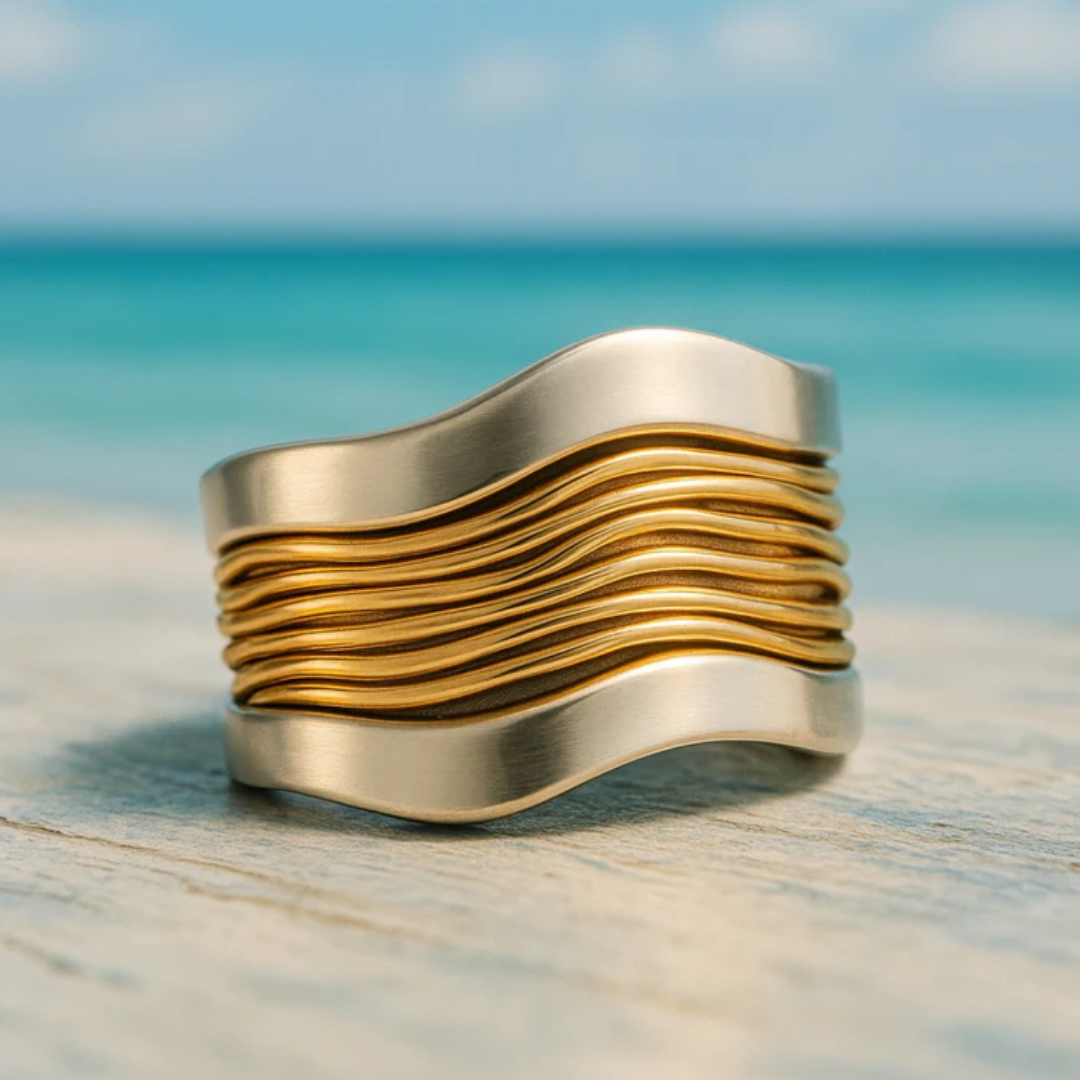 Riversong Wrapped Wave Ring