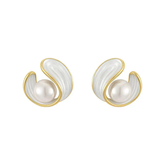 Lunar Embrace Pearl Earrings