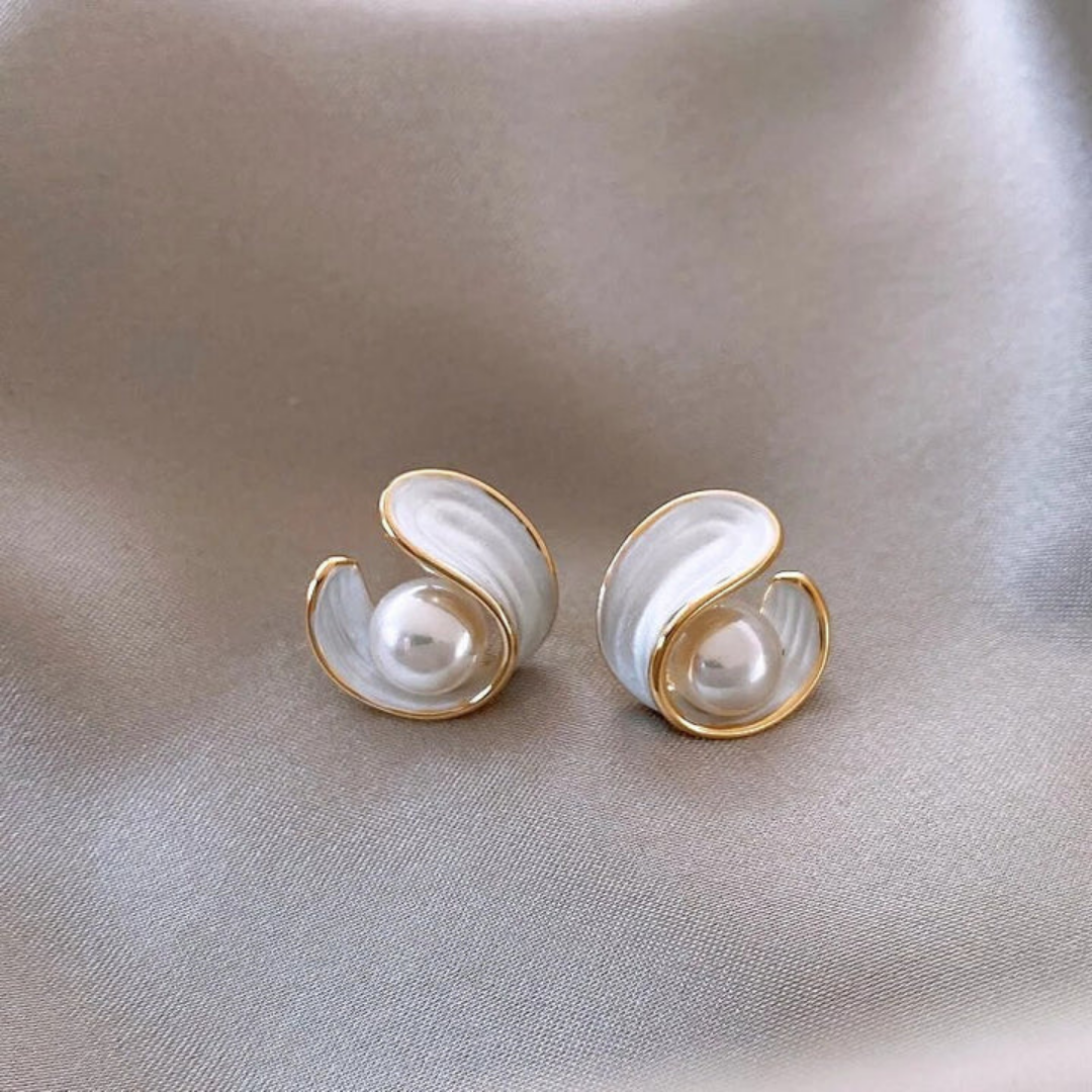 Lunar Embrace Pearl Earrings