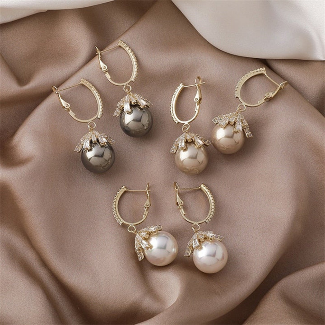 Aurora Crown Pearl Earrings