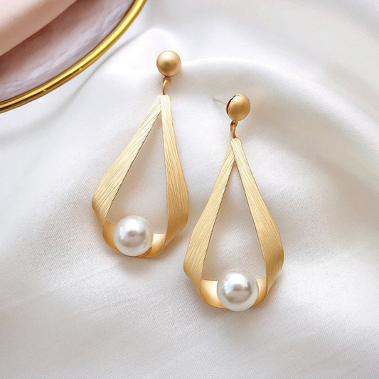 Golden Embrace Pearl Earrings