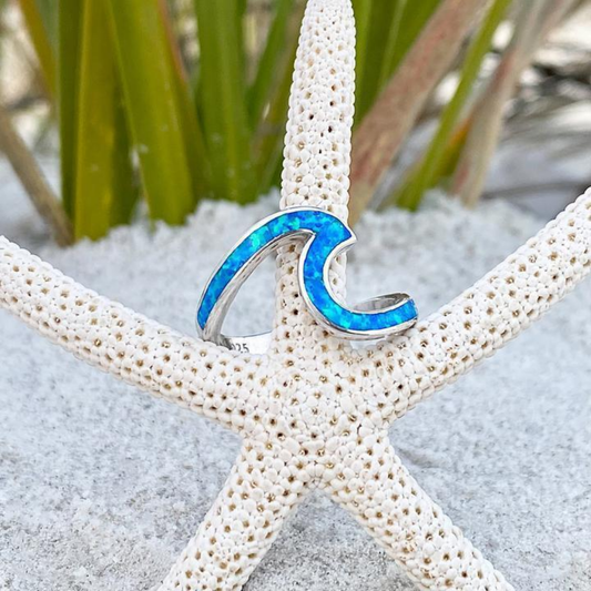Azure Wave Opal Ring