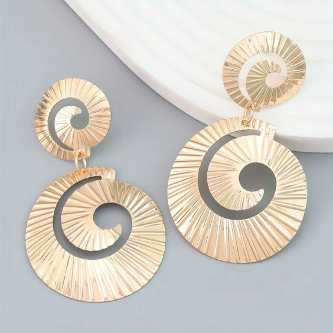 Golden Spiral Radiance Earrings