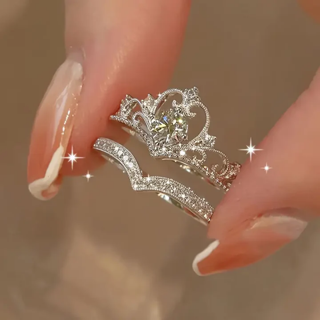 Royal Crown Promise Ring Set
