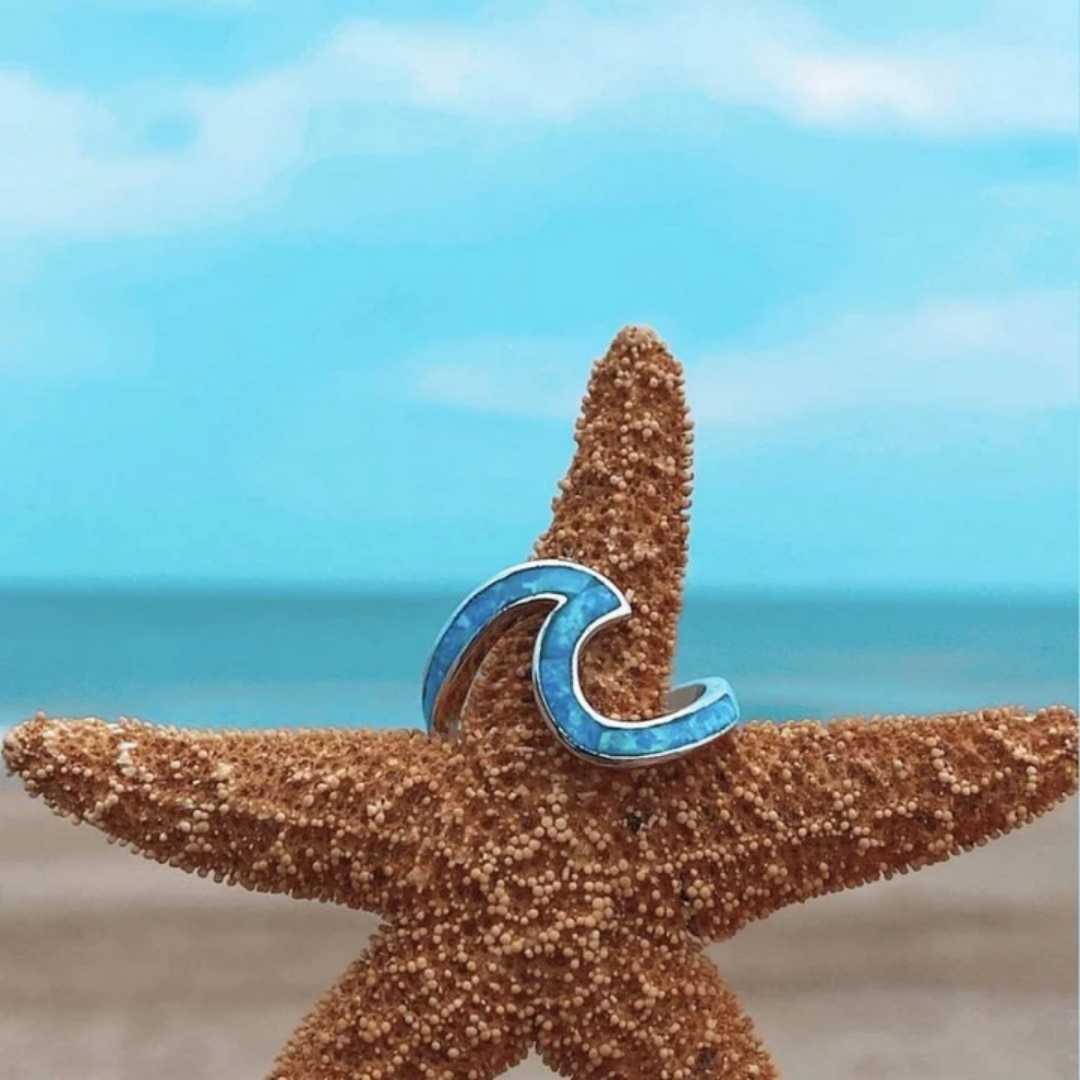 Azure Wave Opal Ring