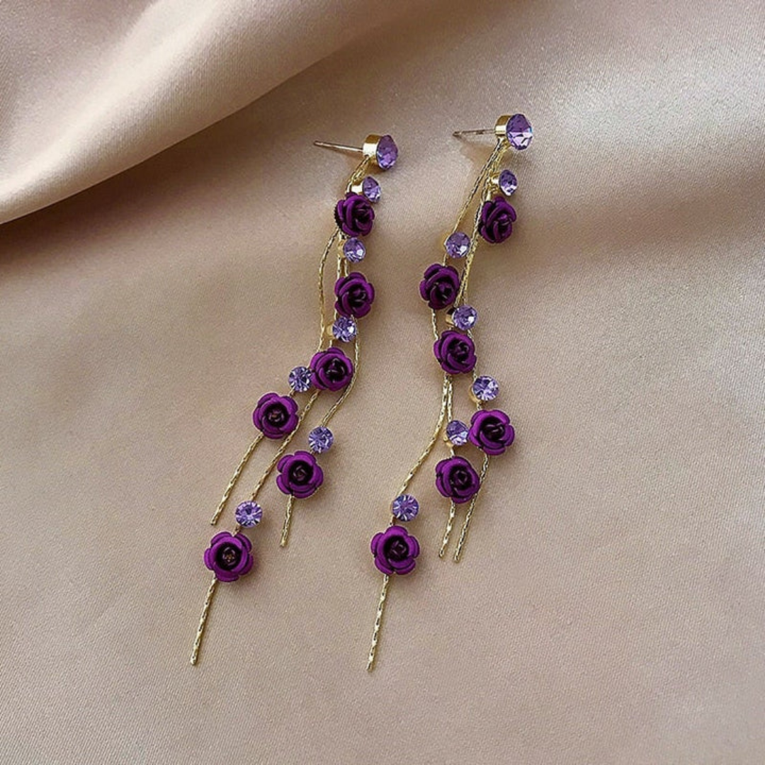 Scarlet Bloom Drop Earrings