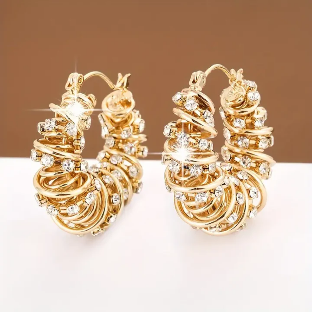 Radiant Spiral Crystal Earrings