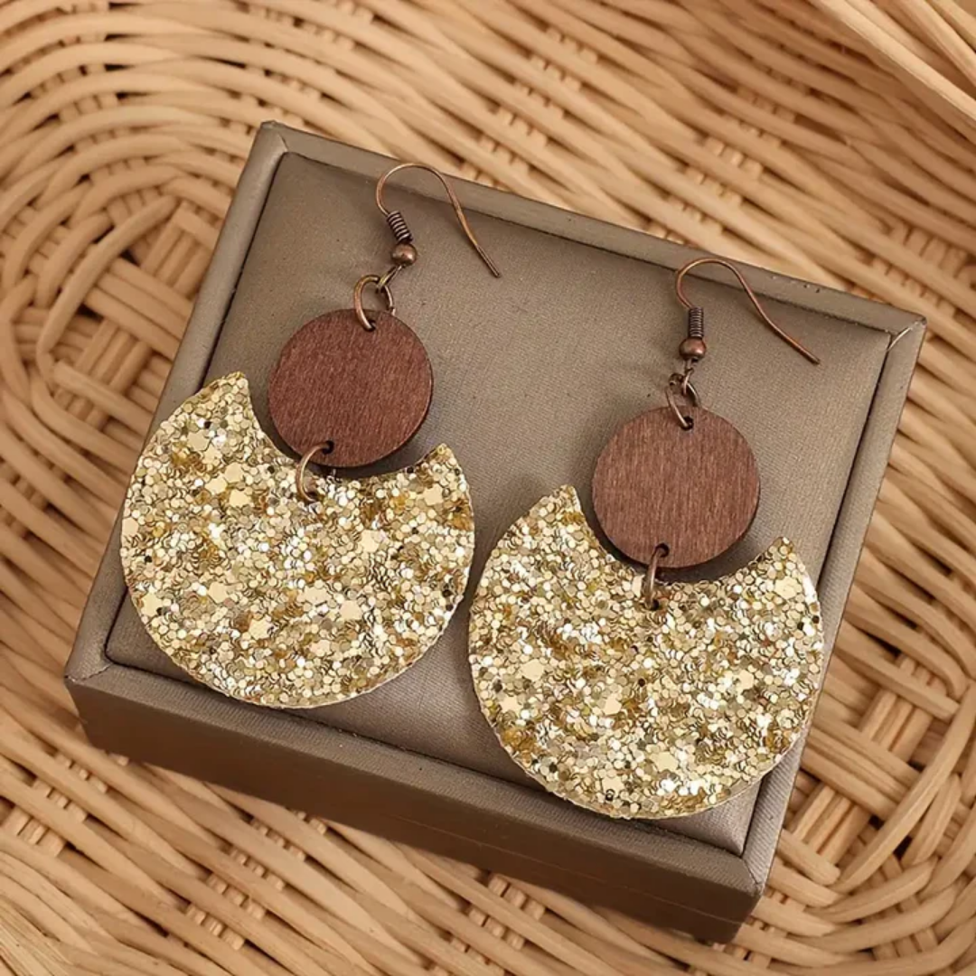 Enchanted Golden Moon Earrings