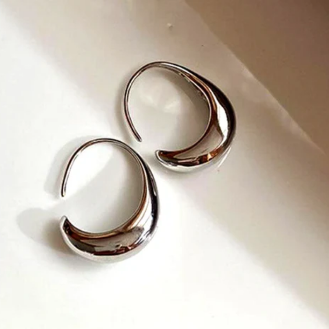 Golden Crescent Hoop Earrings
