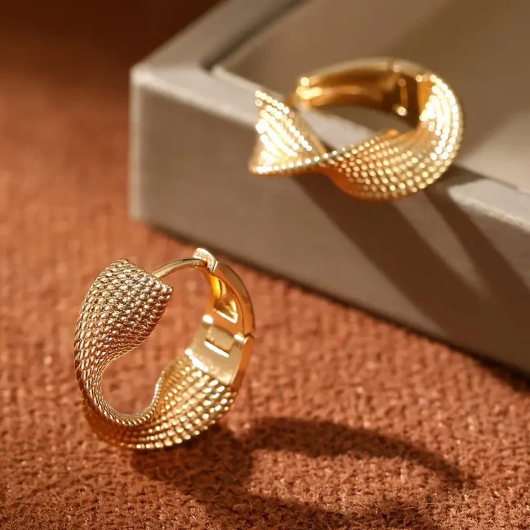 Golden Wave Embrace Earrings
