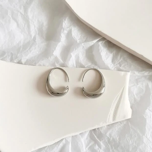 Golden Crescent Hoop Earrings