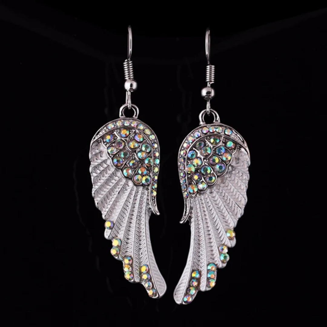 Celestial Rose Wing Earrings