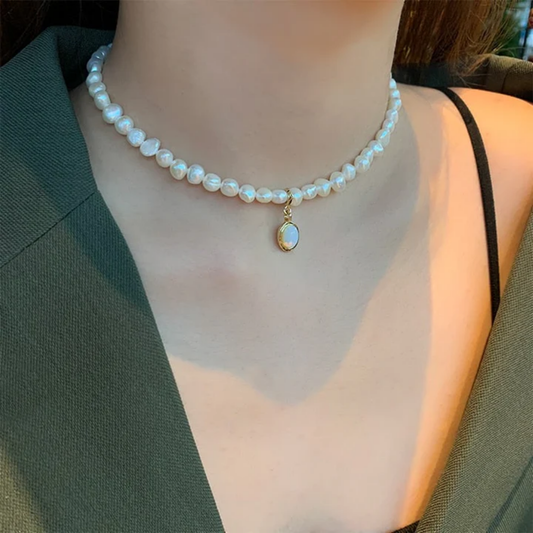 Moonlit Pearl Glow Necklace