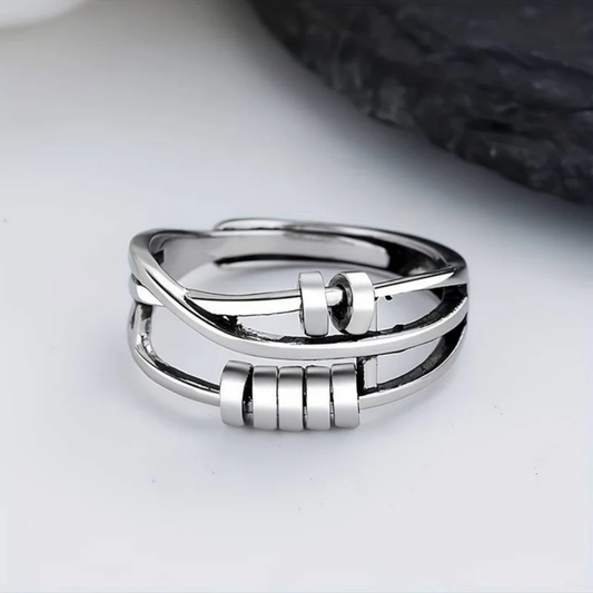 Modern Orbit Twist Ring