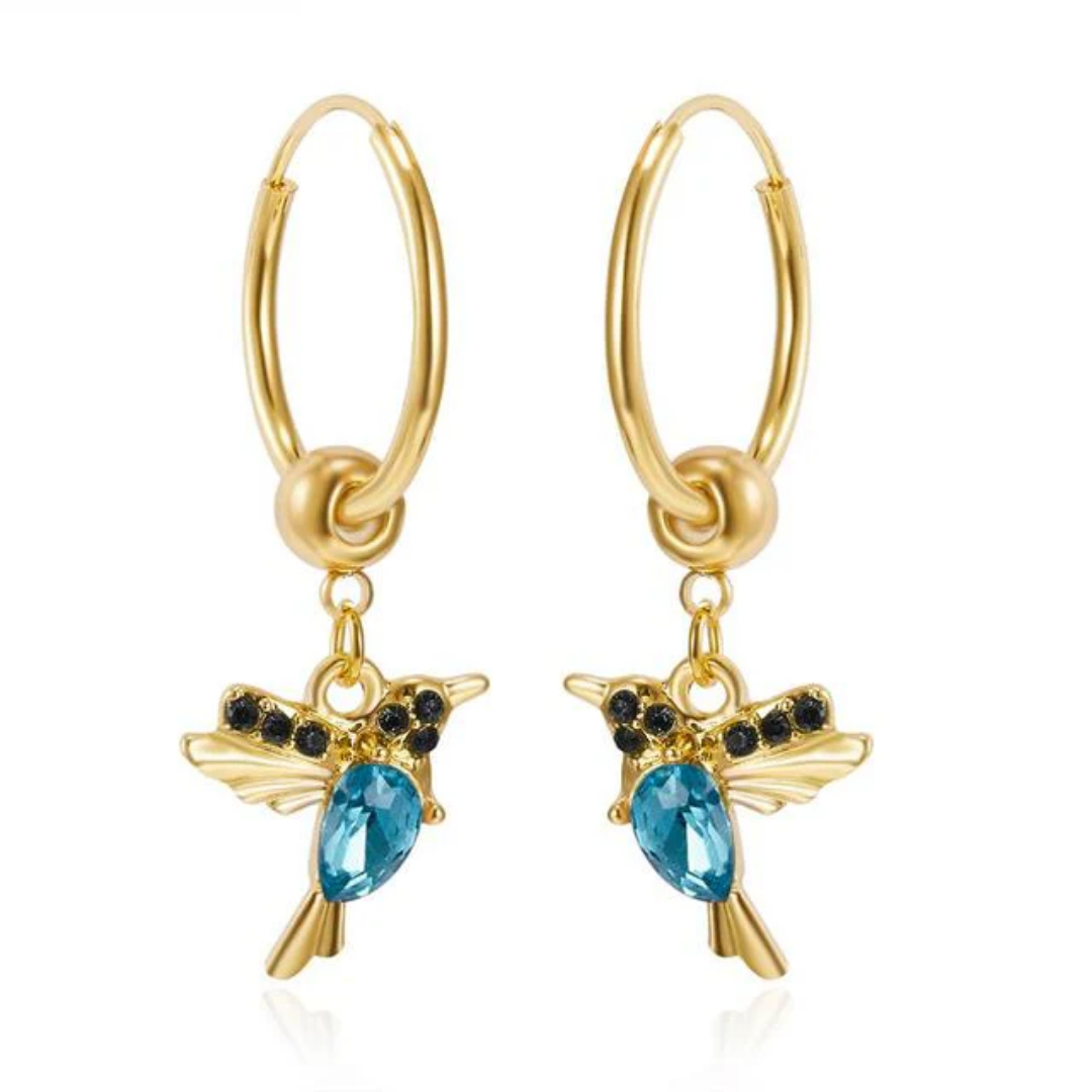 Scarlet Flight Hummingbird Earrings