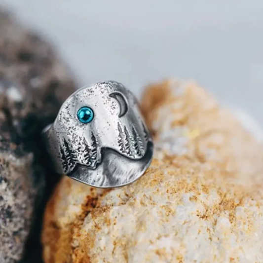 Moonlit Forest Silver Ring