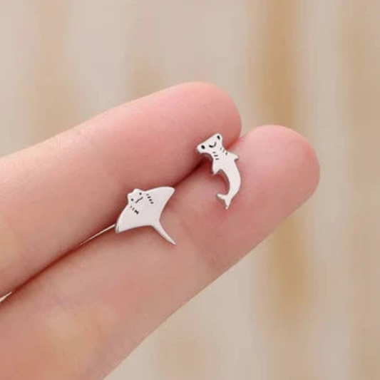 Ocean Duo Studs – Shark & Ray