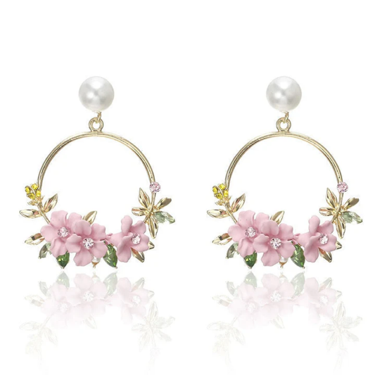 Golden Petal Harmony Earrings