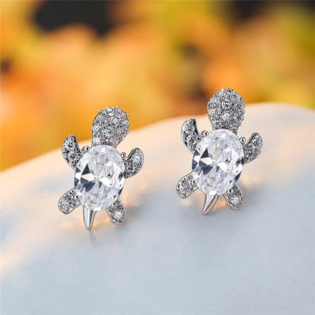 Mystic Turtle Crystal Earrings