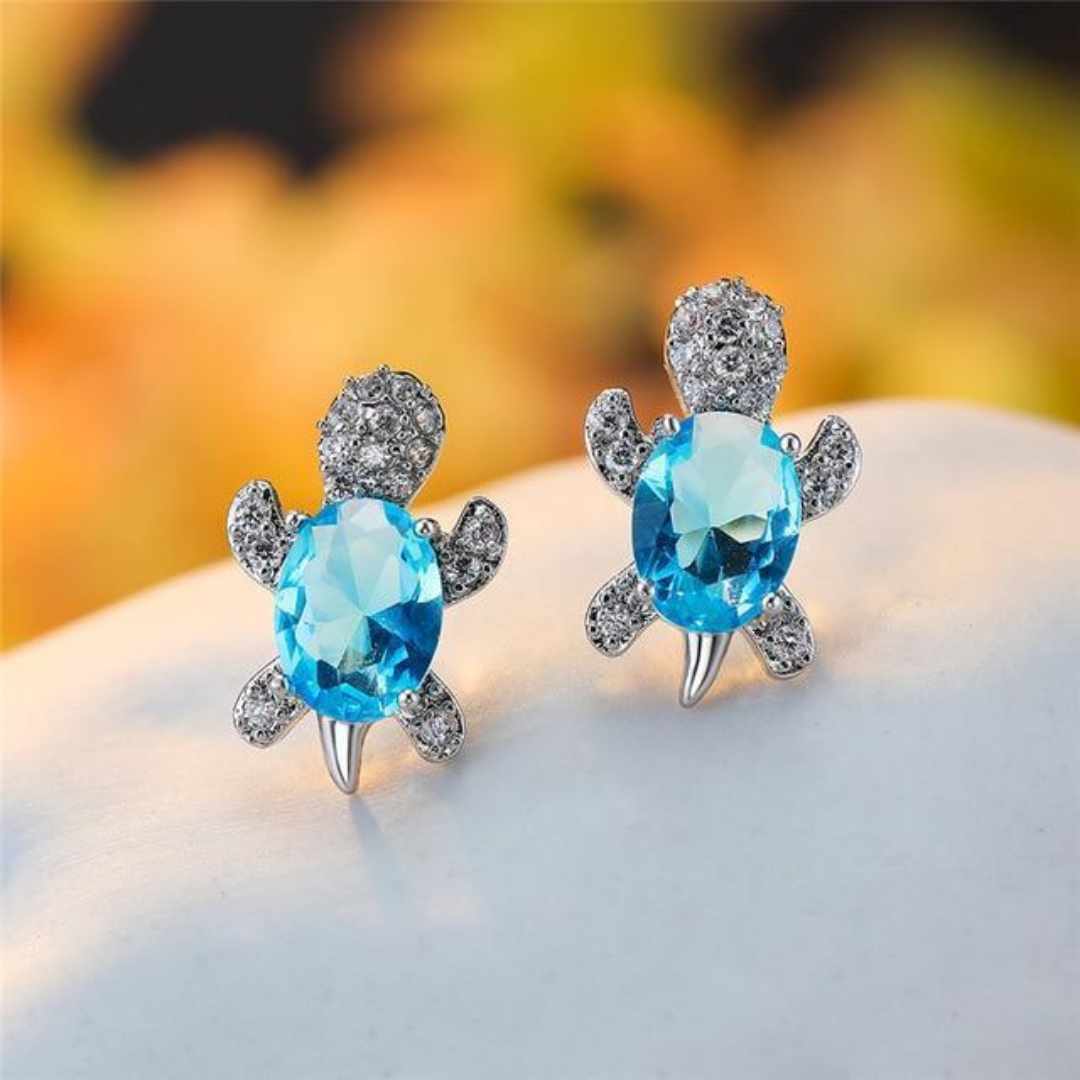 Mystic Turtle Crystal Earrings
