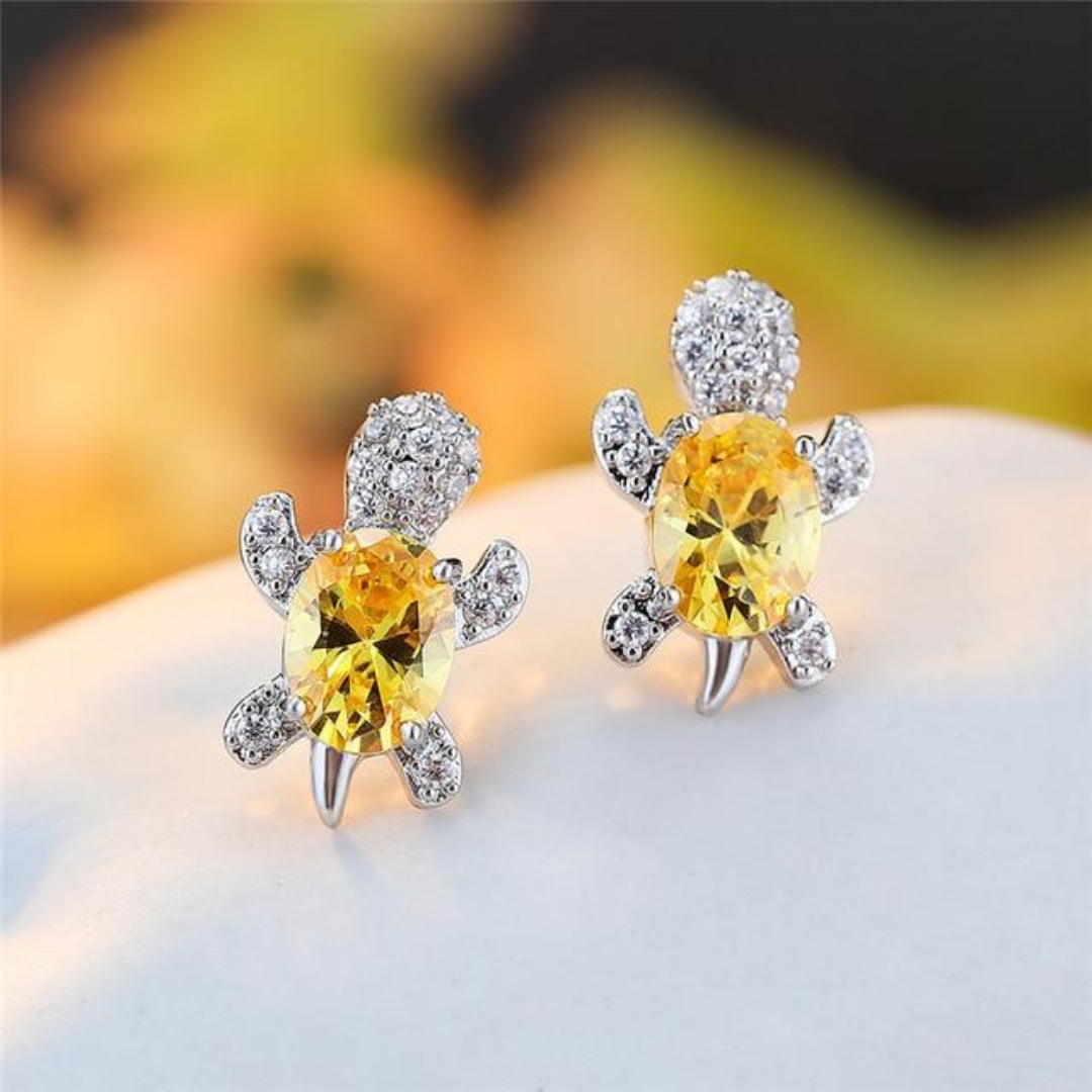 Mystic Turtle Crystal Earrings