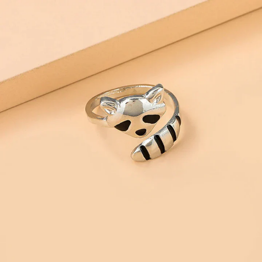 Midnight Raccoon Spirit Ring