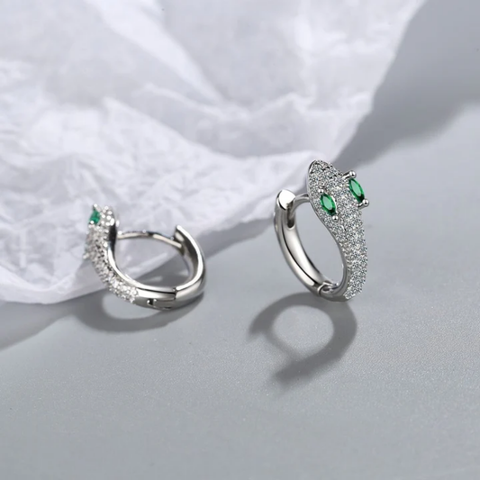 Emerald Serpent Elegance Earrings