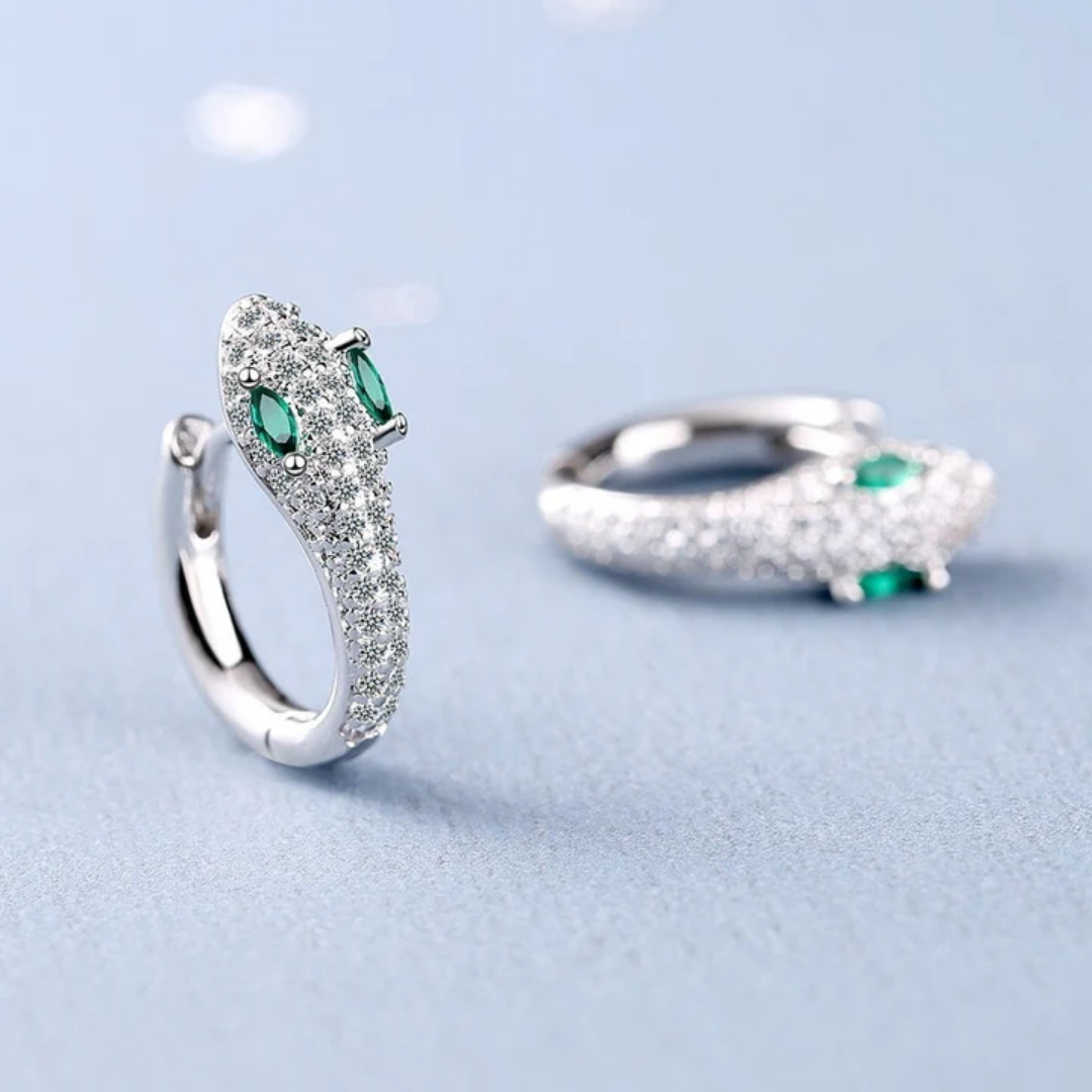 Emerald Serpent Elegance Earrings