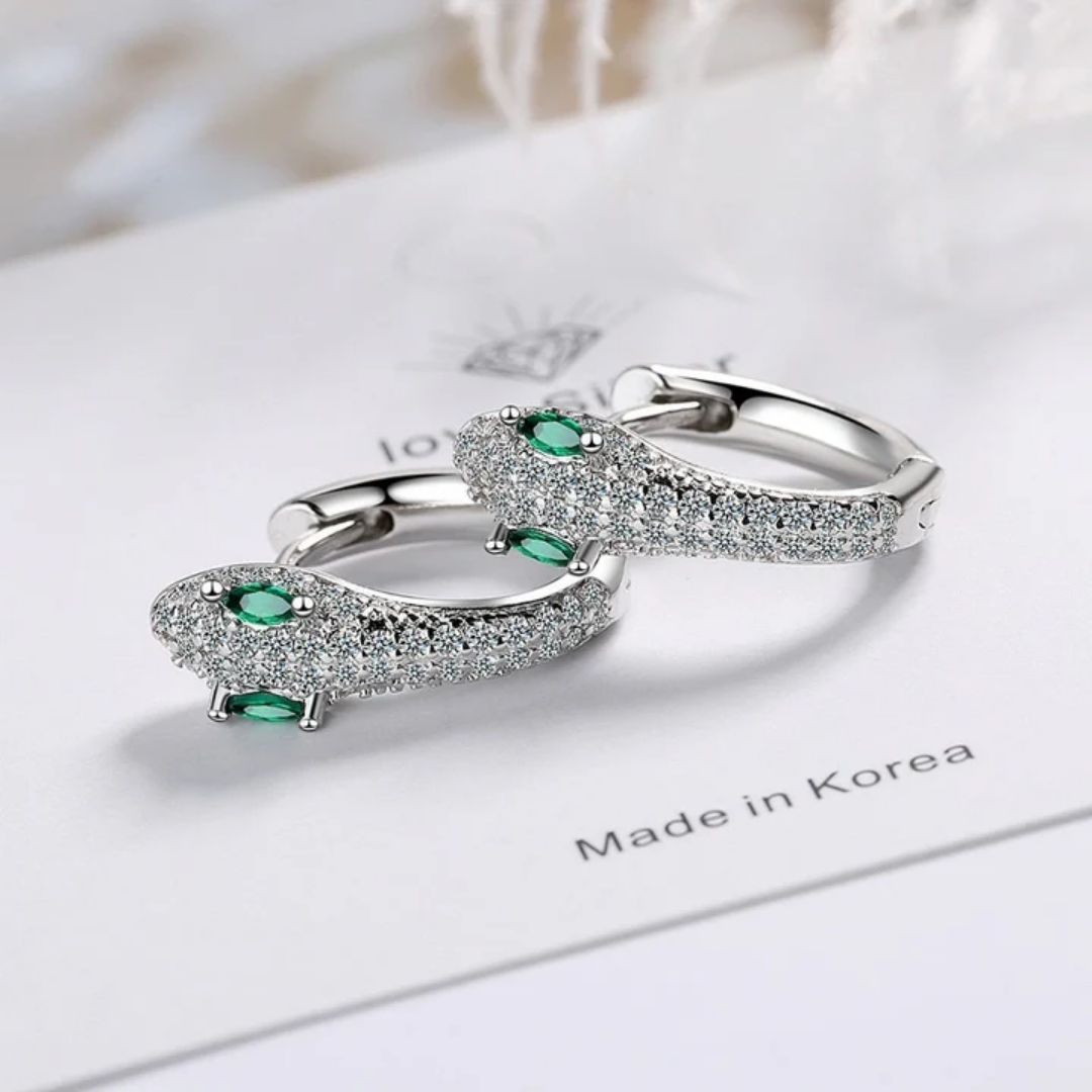 Emerald Serpent Elegance Earrings