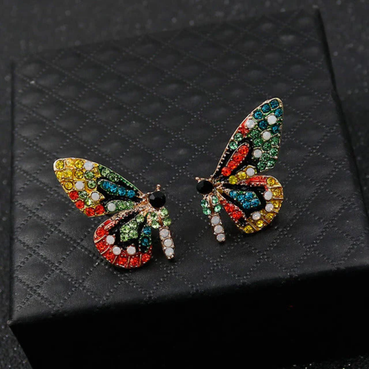 Crimson Radiance Butterfly Earrings