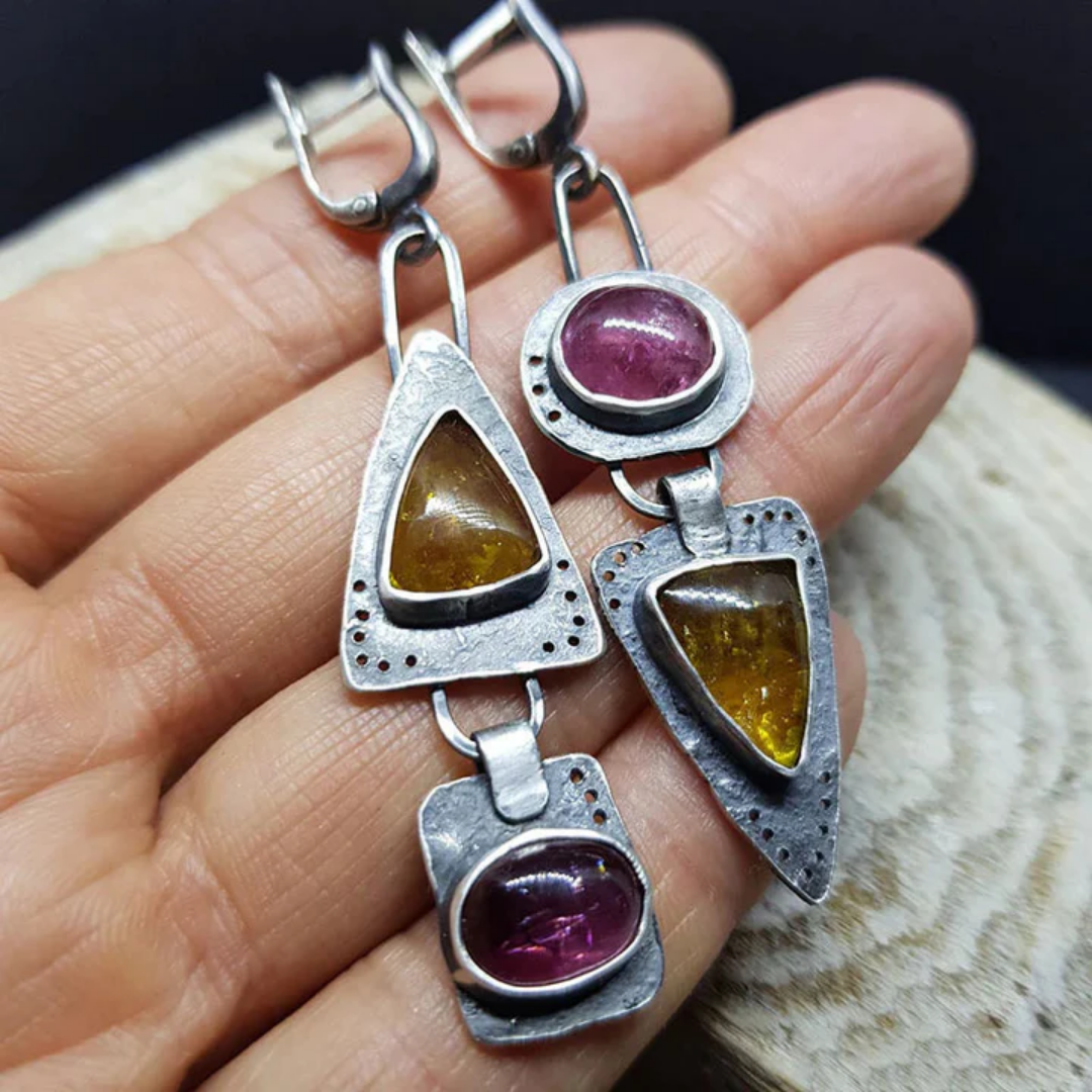 Solar Eclipse Gemstone Earrings