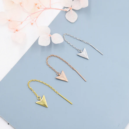 Silver Arrow Drop Earrings