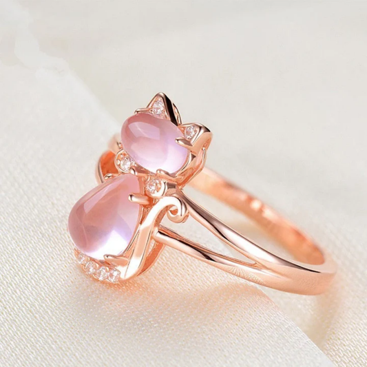 Blush Whisper Cat Ring
