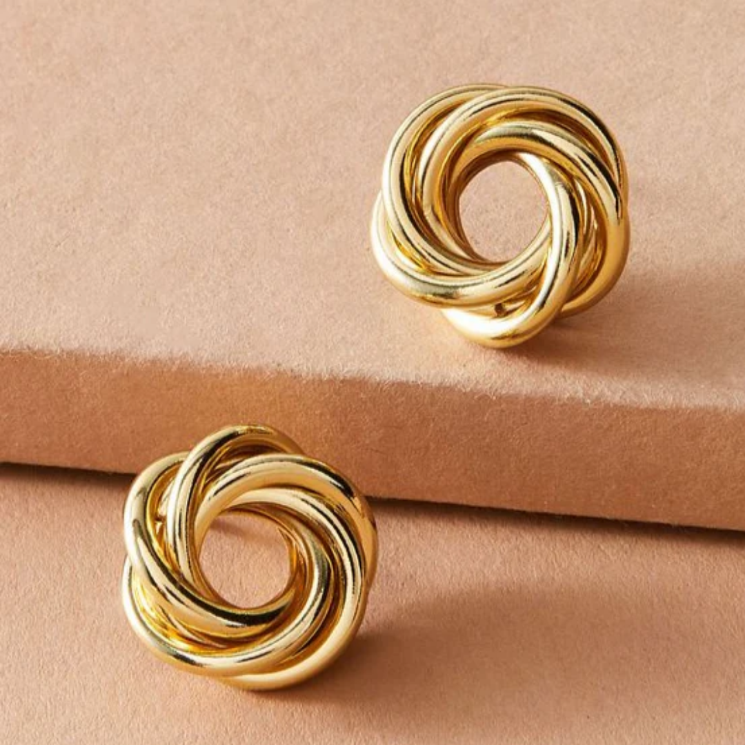 Golden Infinity Knot Earrings