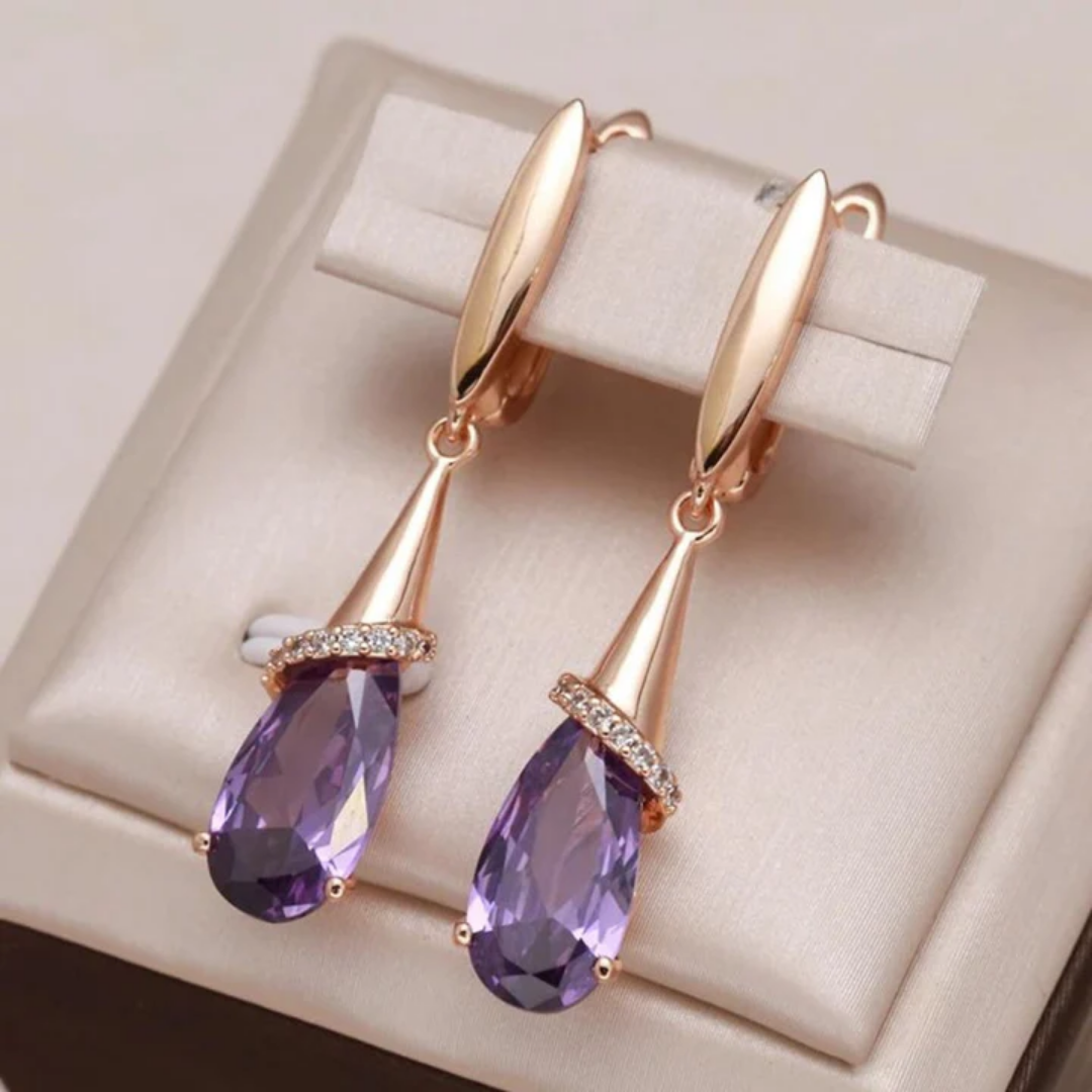 Amethyst Elegance Drop Earrings