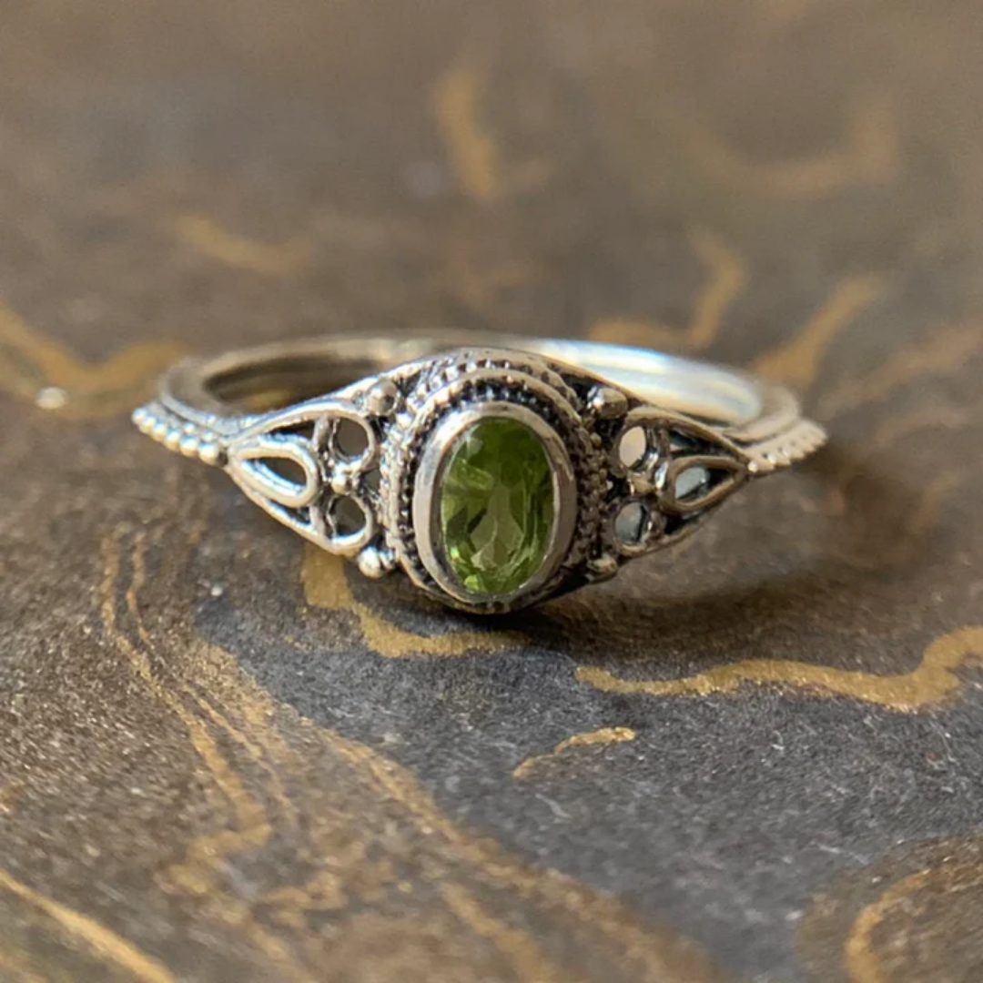 Nature Green Crystal Ring