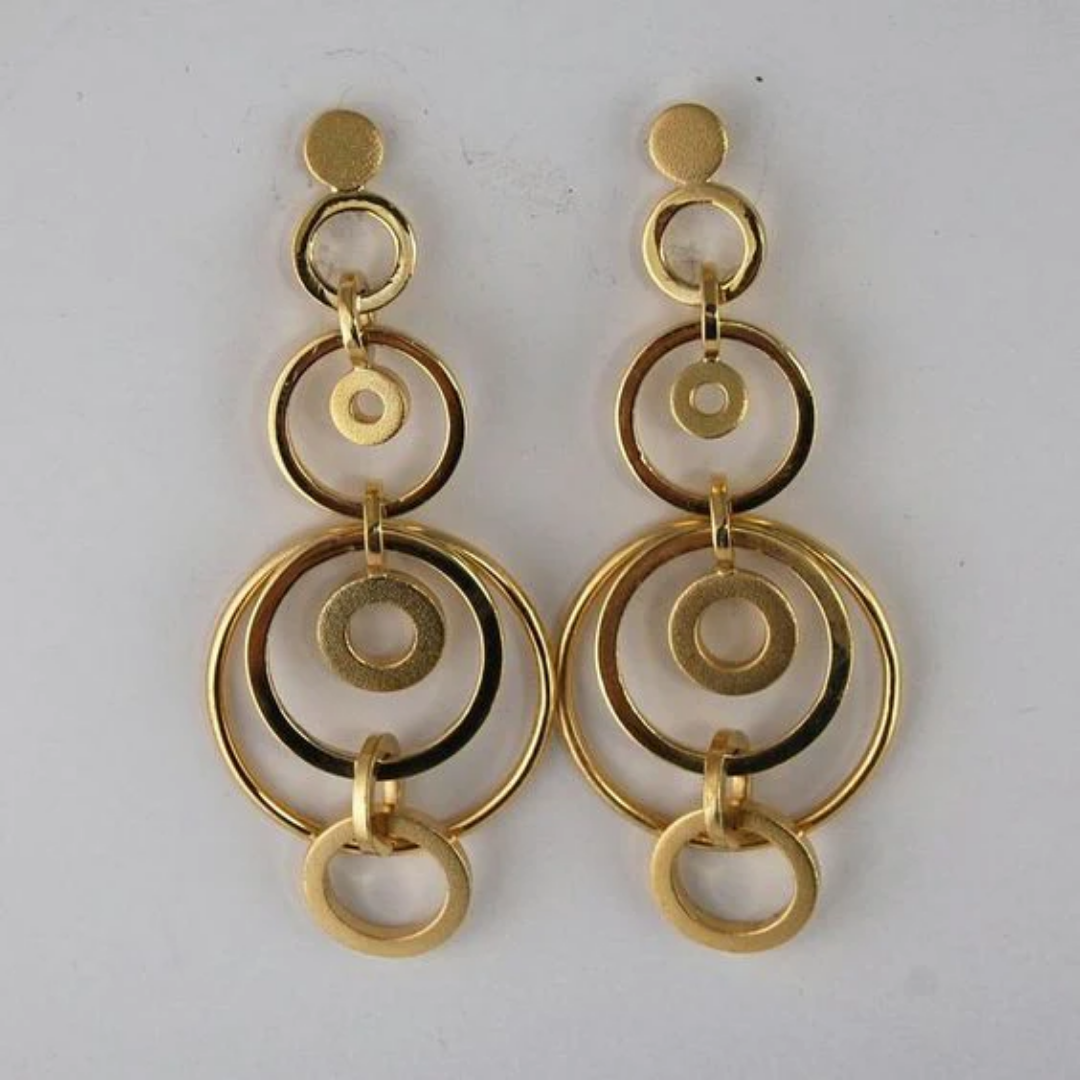 Golden Orbit Cascade Earrings