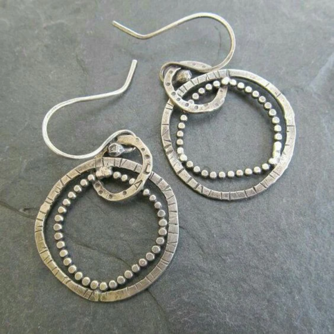 Vintage Eclipse Circle Earrings