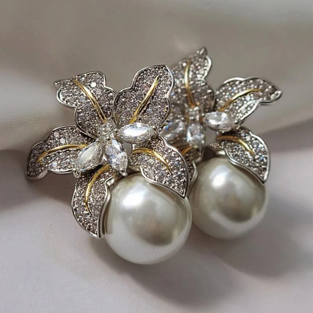 Orchid Blossom Pearl Earrings