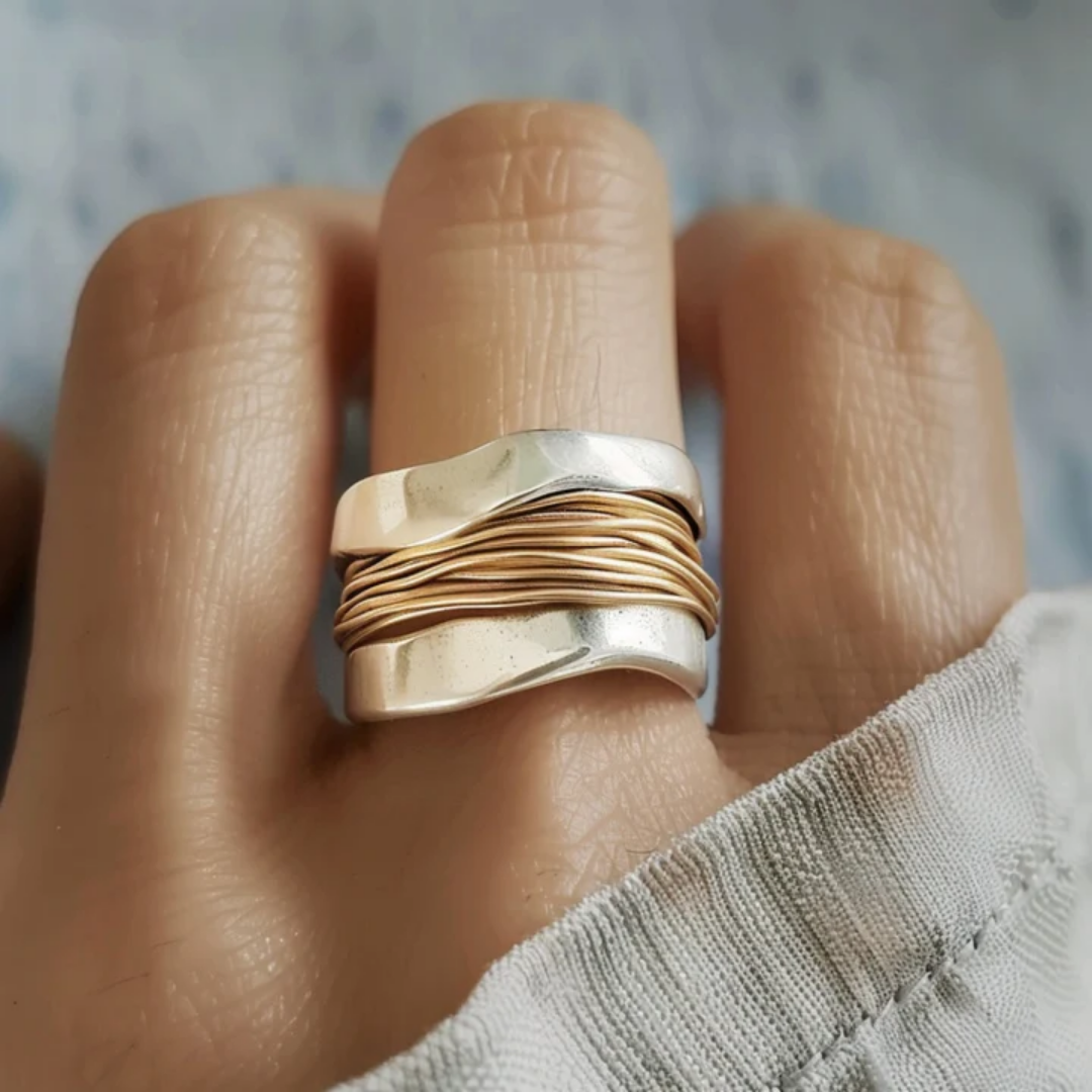 Riversong Wrapped Wave Ring