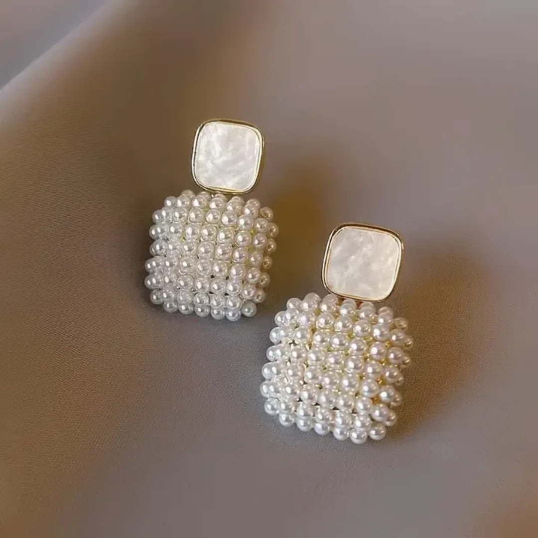 Pearl Elegance Mosaic Earrings